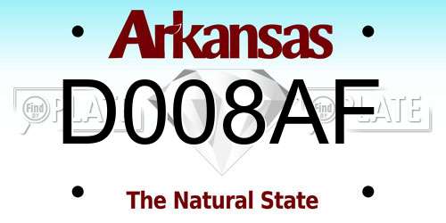 D008AF Arkansas License Plate