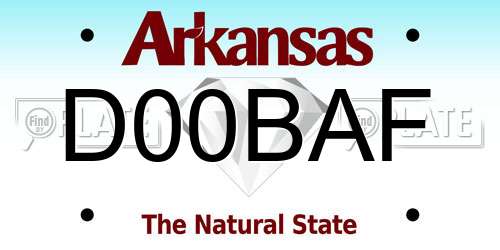 D00BAF Arkansas License Plate