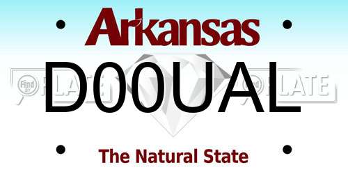 D00UAL Arkansas License Plate