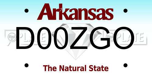 D00ZGO Arkansas License Plate