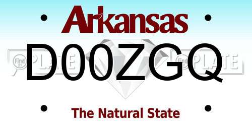D00ZGQ Arkansas License Plate