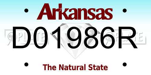 D01986R Arkansas License Plate