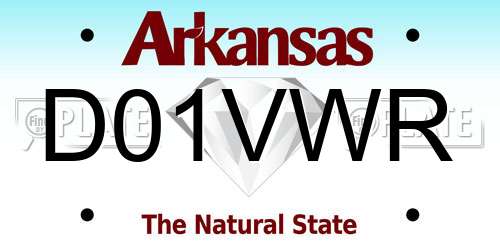 D01VWR Arkansas License Plate