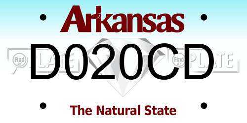 D020CD Arkansas License Plate