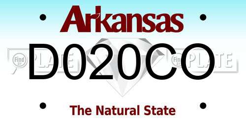 D020CO Arkansas License Plate