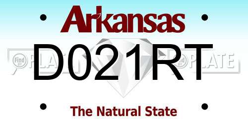 D021RT Arkansas License Plate