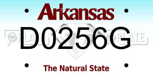 D0256G Arkansas License Plate