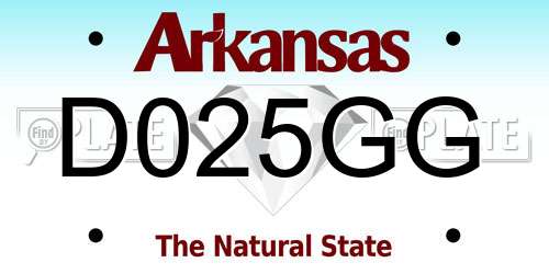 D025GG Arkansas License Plate