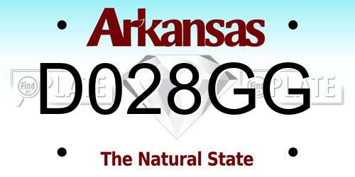 D028GG Arkansas License Plate