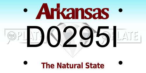 D0295I Arkansas License Plate