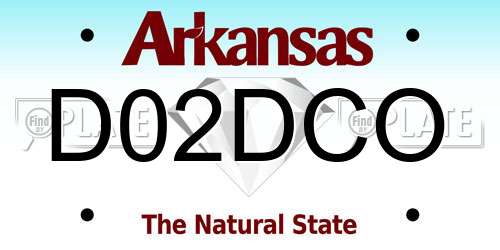 D02DCO Arkansas License Plate