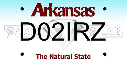 D02IRZ Arkansas License Plate