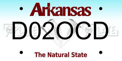 D02OCD Arkansas License Plate