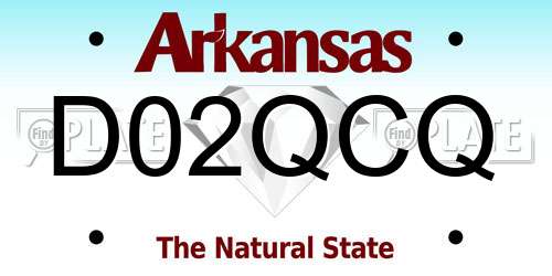 D02QCQ Arkansas License Plate