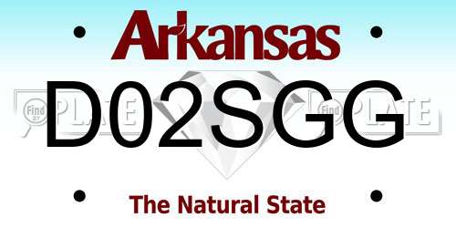 D02SGG Arkansas License Plate