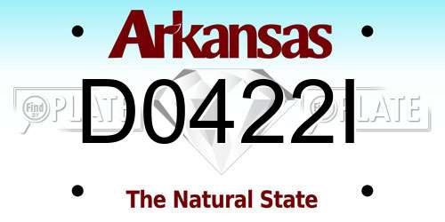 D0422I Arkansas License Plate