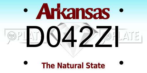 D042ZI Arkansas License Plate