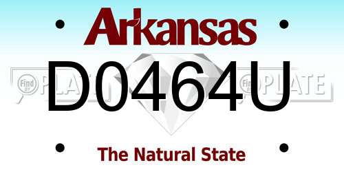 D0464U Arkansas License Plate