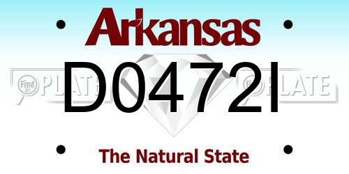 D0472I Arkansas License Plate