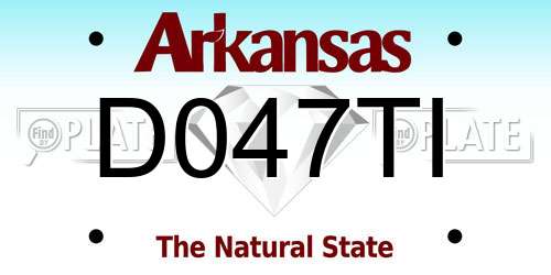 D047TI Arkansas License Plate