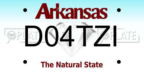 D04TZI Arkansas License Plate