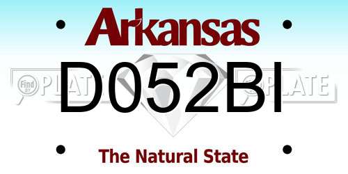 D052BI Arkansas License Plate