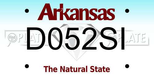 D052SI Arkansas License Plate