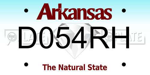 D054RH Arkansas License Plate