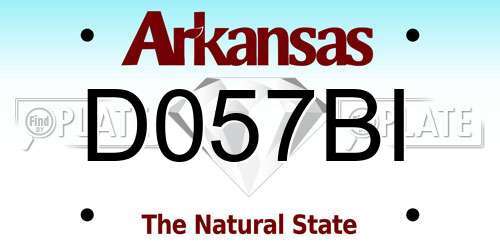 D057BI Arkansas License Plate