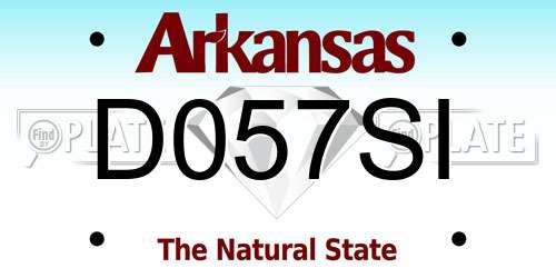 D057SI Arkansas License Plate