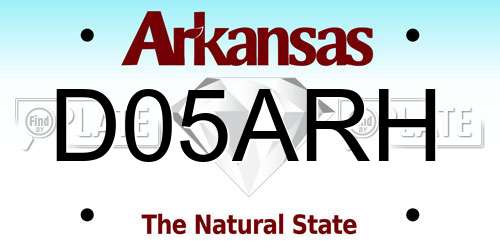 D05ARH Arkansas License Plate