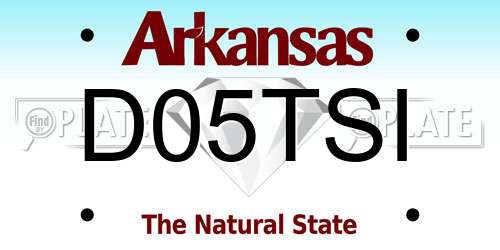 D05TSI Arkansas License Plate