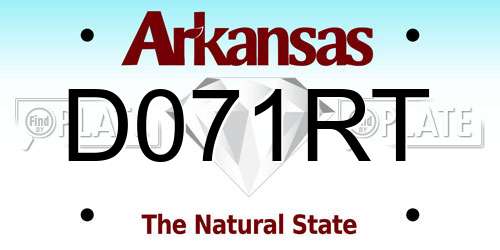 D071RT Arkansas License Plate