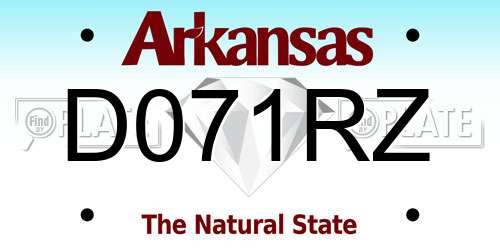 D071RZ Arkansas License Plate