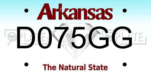 D075GG Arkansas License Plate