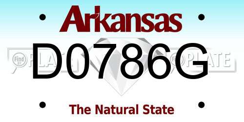D0786G Arkansas License Plate