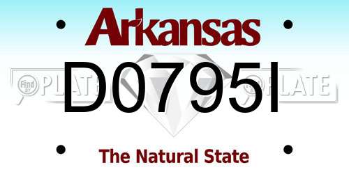 D0795I Arkansas License Plate