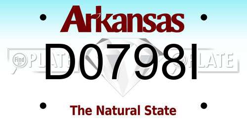 D0798I Arkansas License Plate
