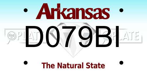 D079BI Arkansas License Plate