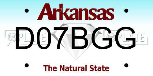 D07BGG Arkansas License Plate