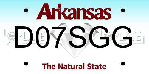 D07SGG Arkansas License Plate