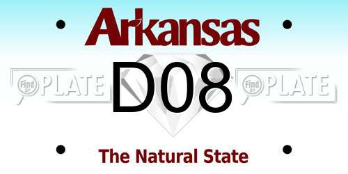 D08 Arkansas License Plate