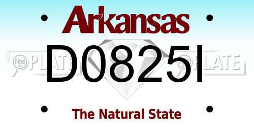D0825I Arkansas License Plate