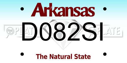 D082SI Arkansas License Plate