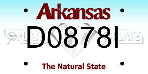 D0878I Arkansas License Plate