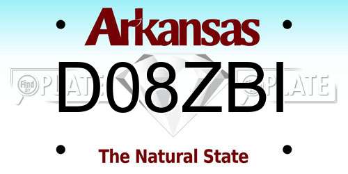 D08ZBI Arkansas License Plate