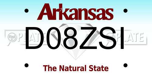 D08ZSI Arkansas License Plate