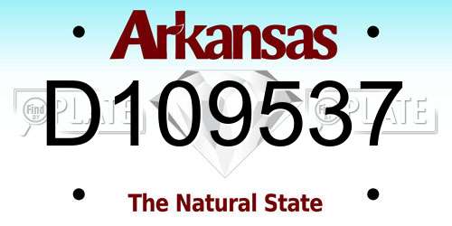 D109537 Arkansas License Plate