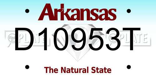 D10953T Arkansas License Plate