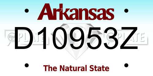 D10953Z Arkansas License Plate